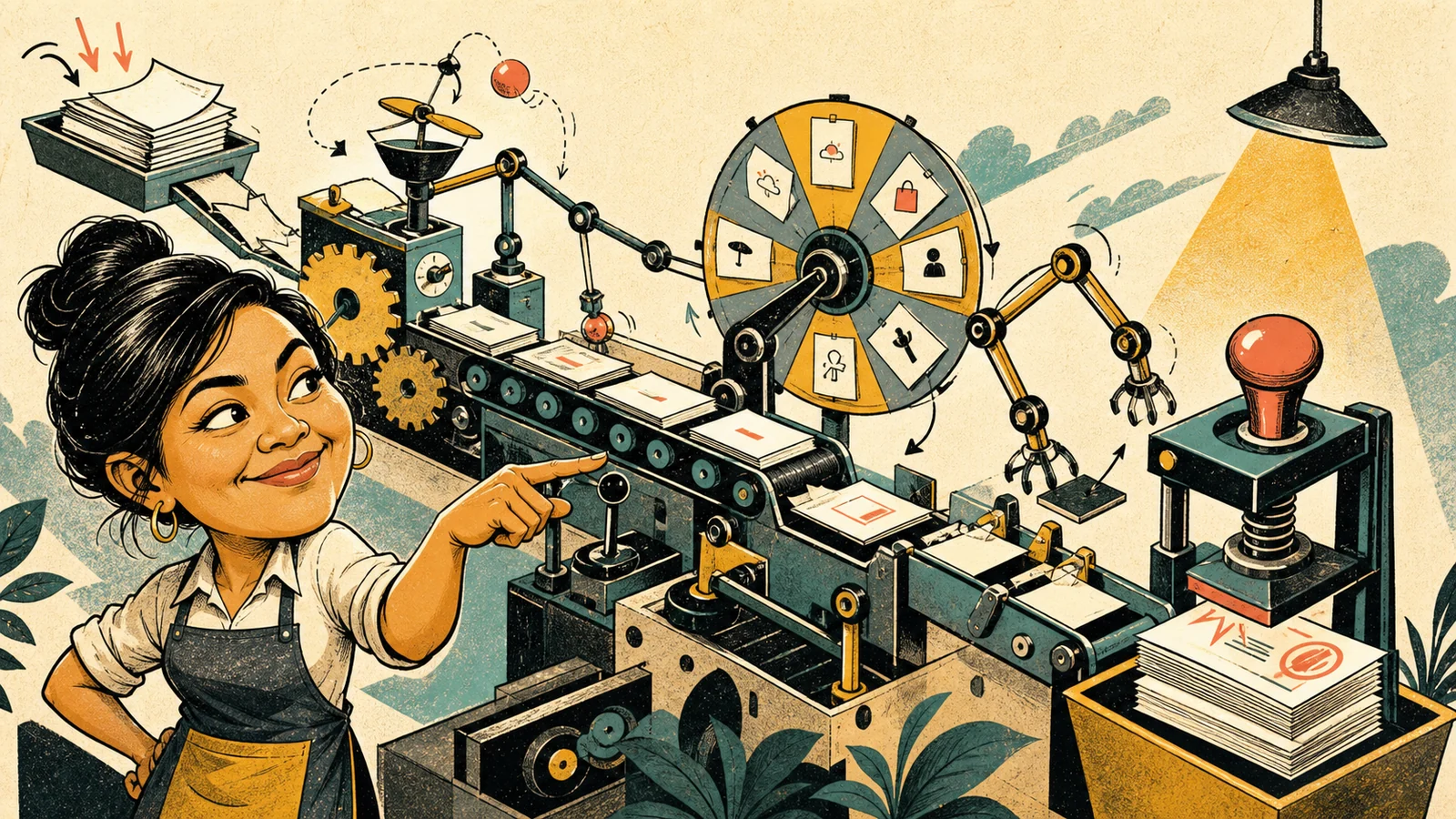 AI automation organizing small-business documents, messages, and orders