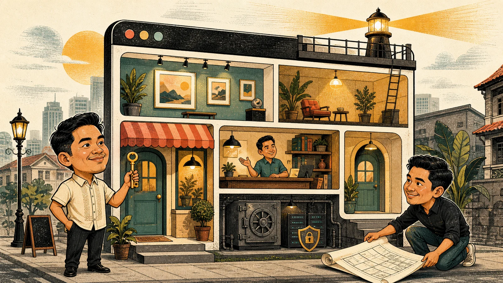 A business website visualized as a welcoming digital home