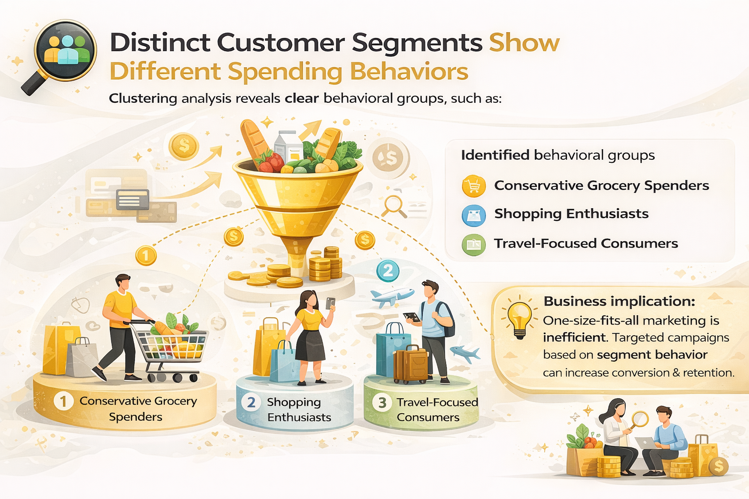 Customer spending and segmentation analysis visualization