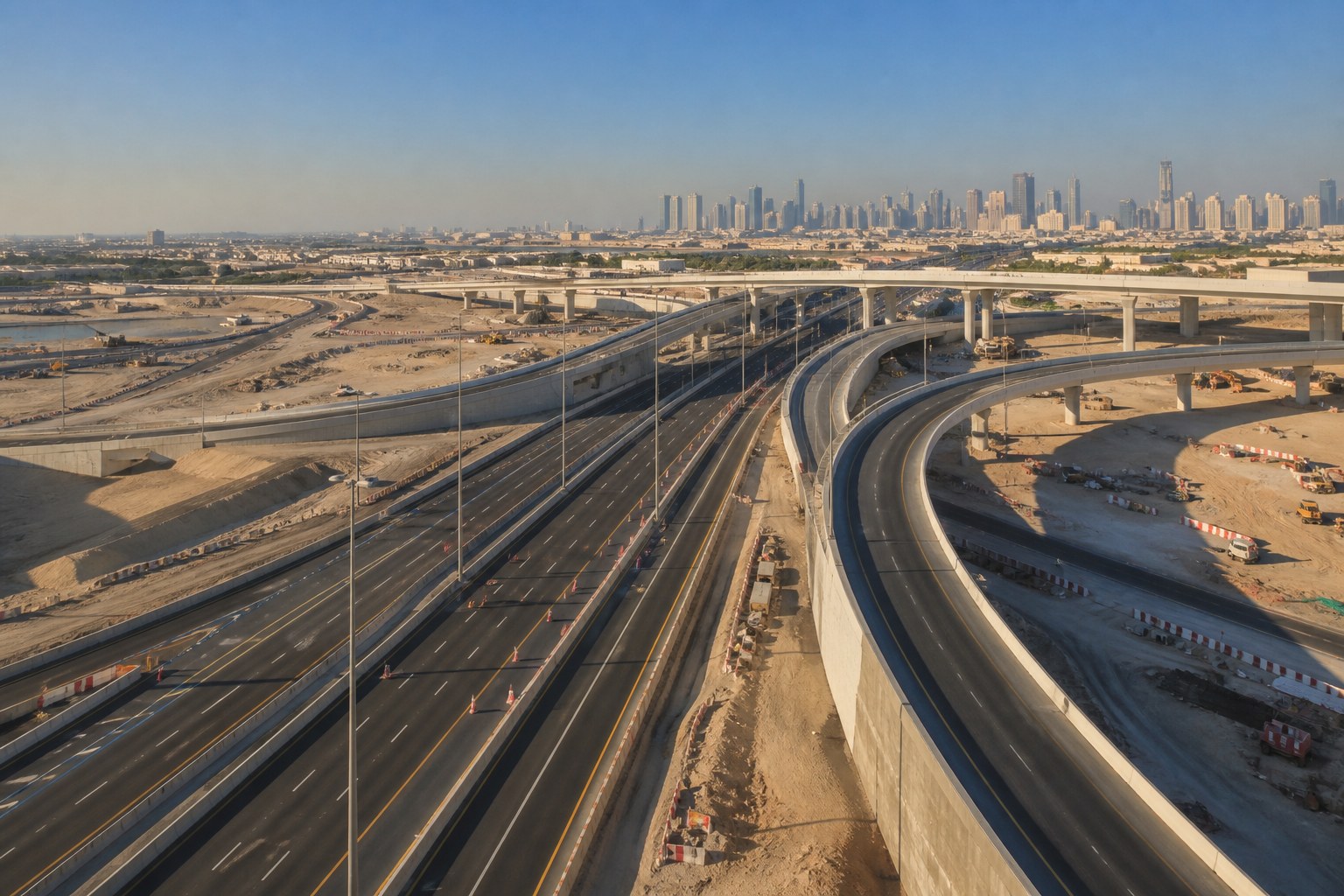 Representative view of a major Doha expressway interchange