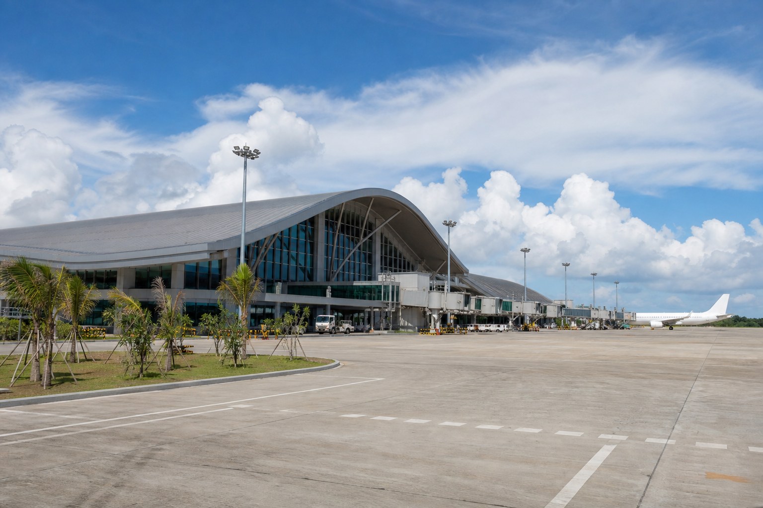 Representative view of a tropical international airport terminal