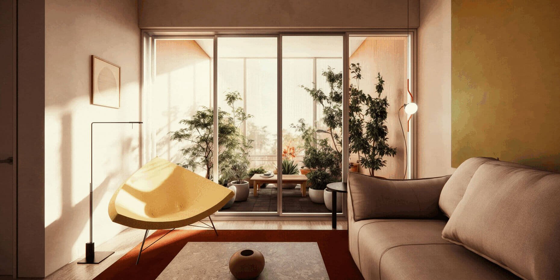 Modern construction and architectural interior